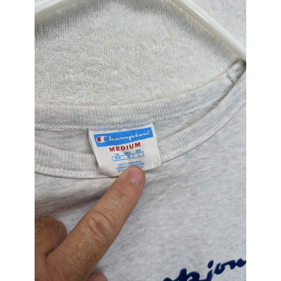 CHAMPION SPORTSWEAR size m throwback T shirt plain Knitting Mills logo gray tee - Picture 2 of 6